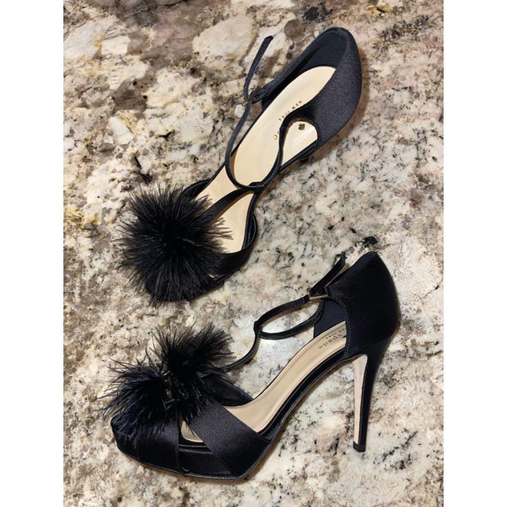 Kate Spade Satin feather formal heels NWOT